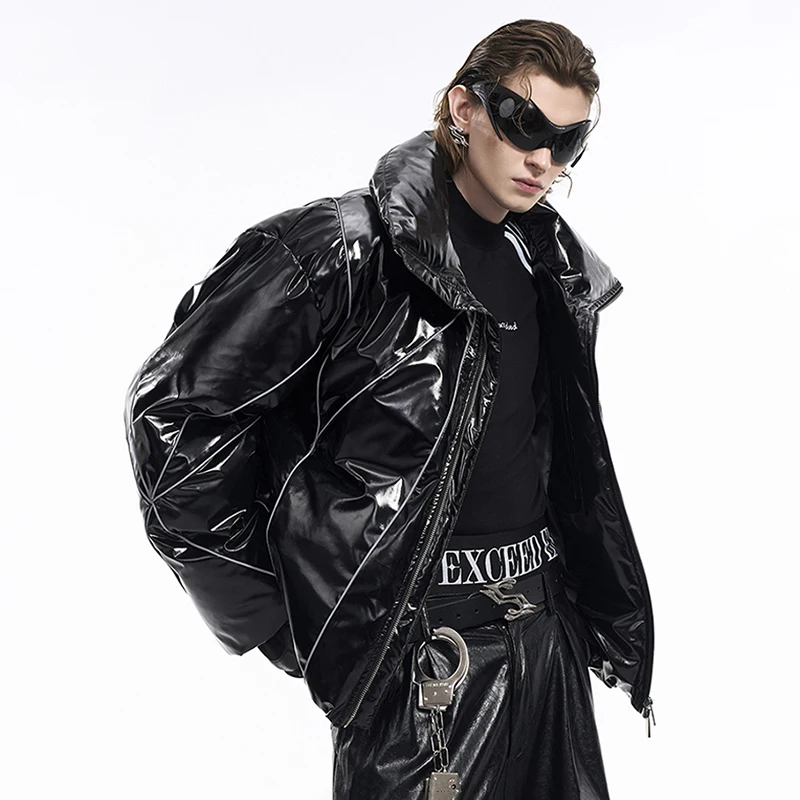 LUZHEN giacche imbottite lucide di fascia alta di lusso invernale linea riflettente design nuovo in bello caldo colletto alla coreana Parka LZ8062 3