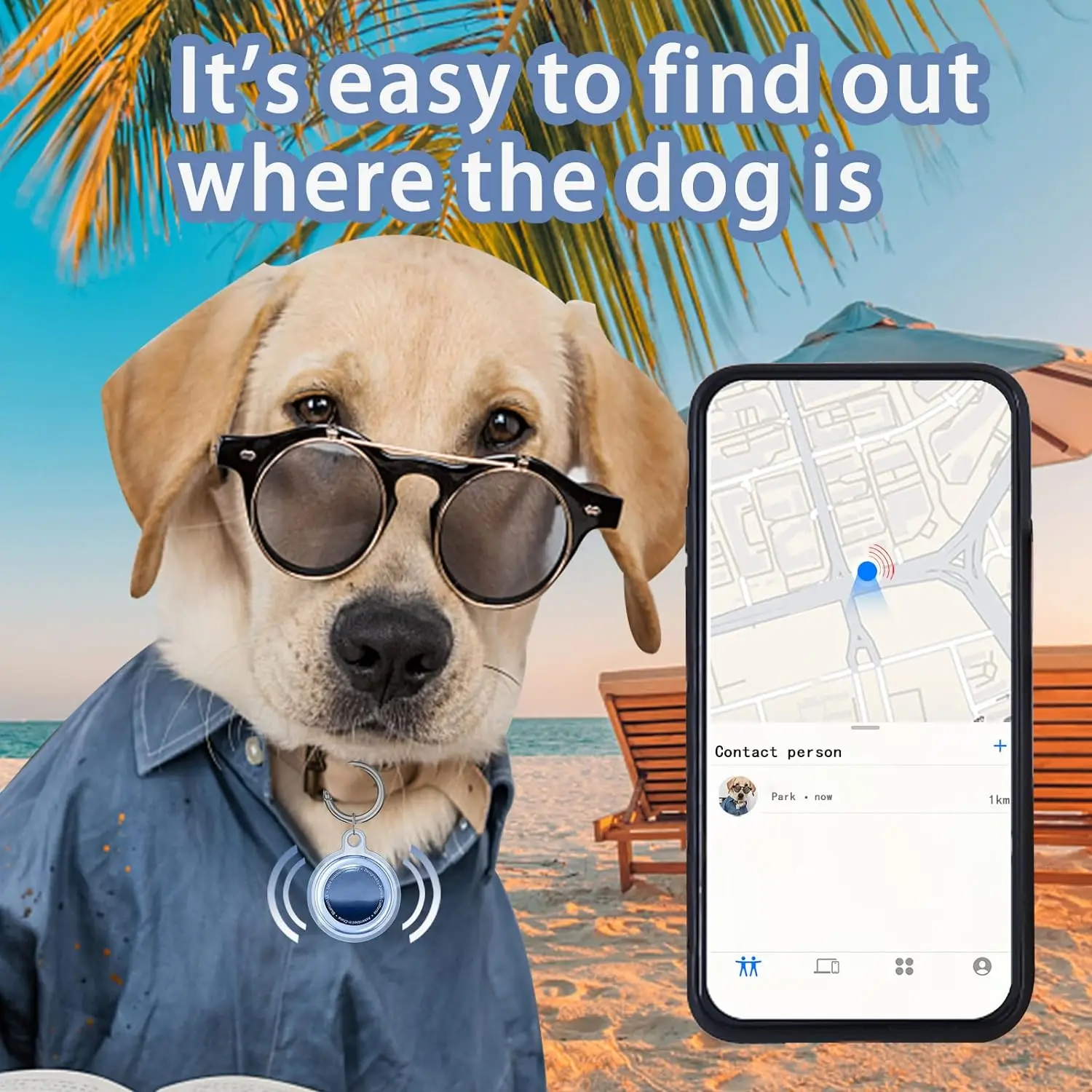 Waterproof Airtag Holder Keychain for Pet Collars and Key Rings