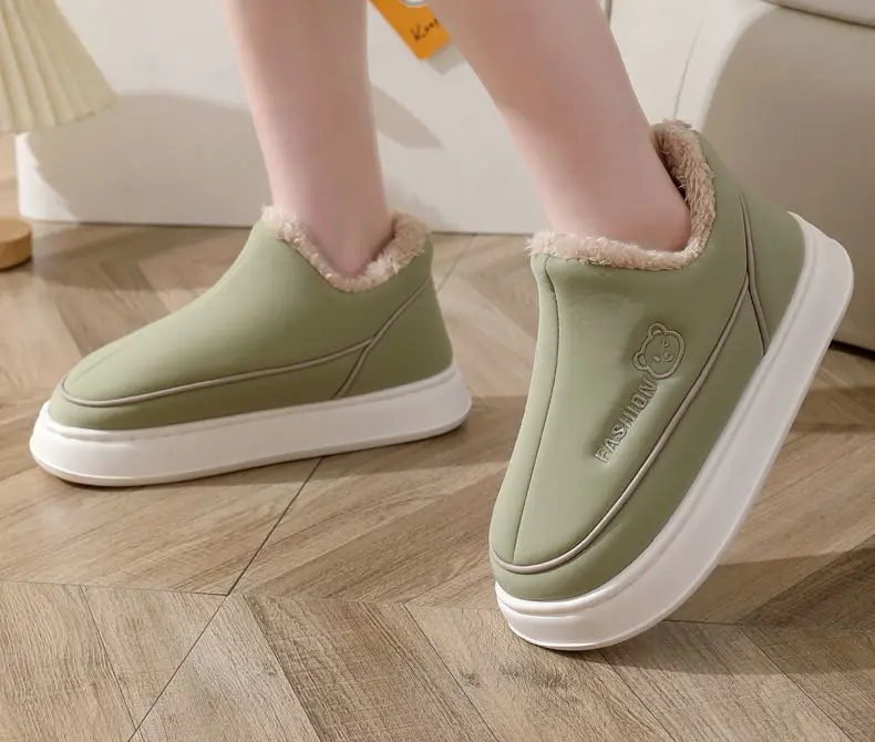 2025 Winter Full Wrap Slip-on Hausschuhe Unisex Mom Komfort Flauschigen Rutschen Frau Plattform Pelz Schuhe Damen Weibliche Schlafzimmer hausschuhe – Detail 8