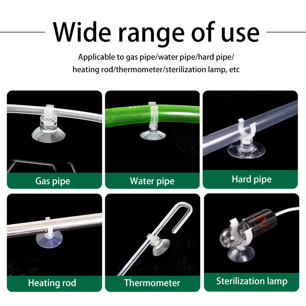 Aquarium Fish Tank Suction Cup Sucker Holders PVC Clear For 5/20mm Air Line Tube Hose Pump Wire