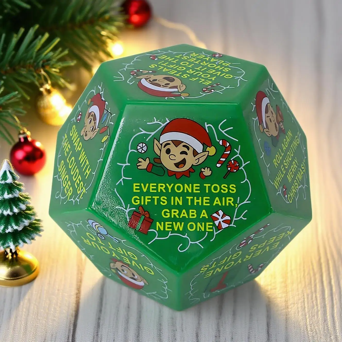2026 New Christmas Gift Exchange Dice 12 Sided Christmas Party Game Props Multiple Rules Office Family Holiday Party Supplies