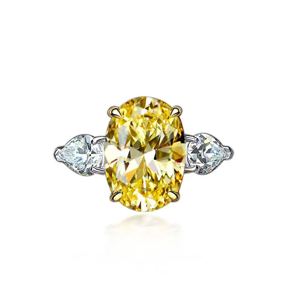 I Gioielli Desiderano Un Anello Rosa Con Diamante Ad Alto Tenore Di Carbonio 10*14 Di Vendita Caldo, Anello Con Diamante Simulato A Forma Di Uovo Euro