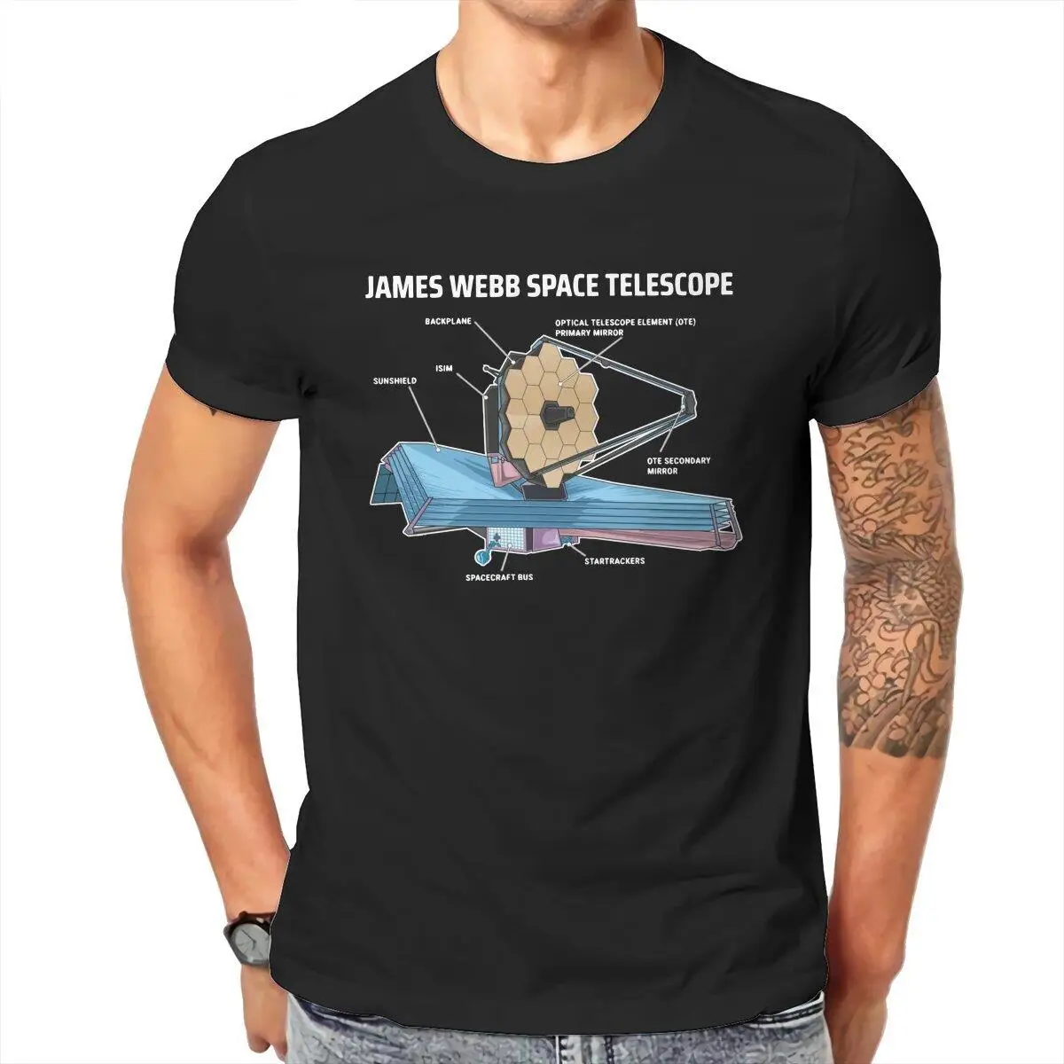 

Men's T-Shirts James Webb Space Telescope Awesome Pure Cotton Tee Shirt Short Sleeve T Shirt Round Collar Clothes New Arrival