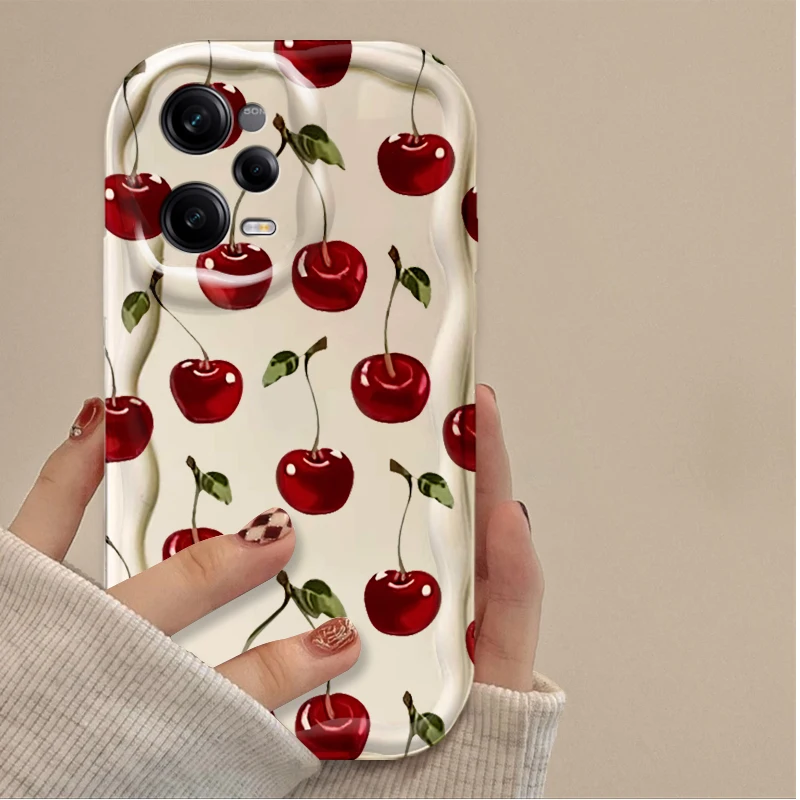 Charming Red Cherry Butterfly Soft Phone Case