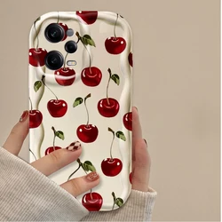 Charming Red Cherry Butterfly Soft Phone Case for Redmi 12C (White)