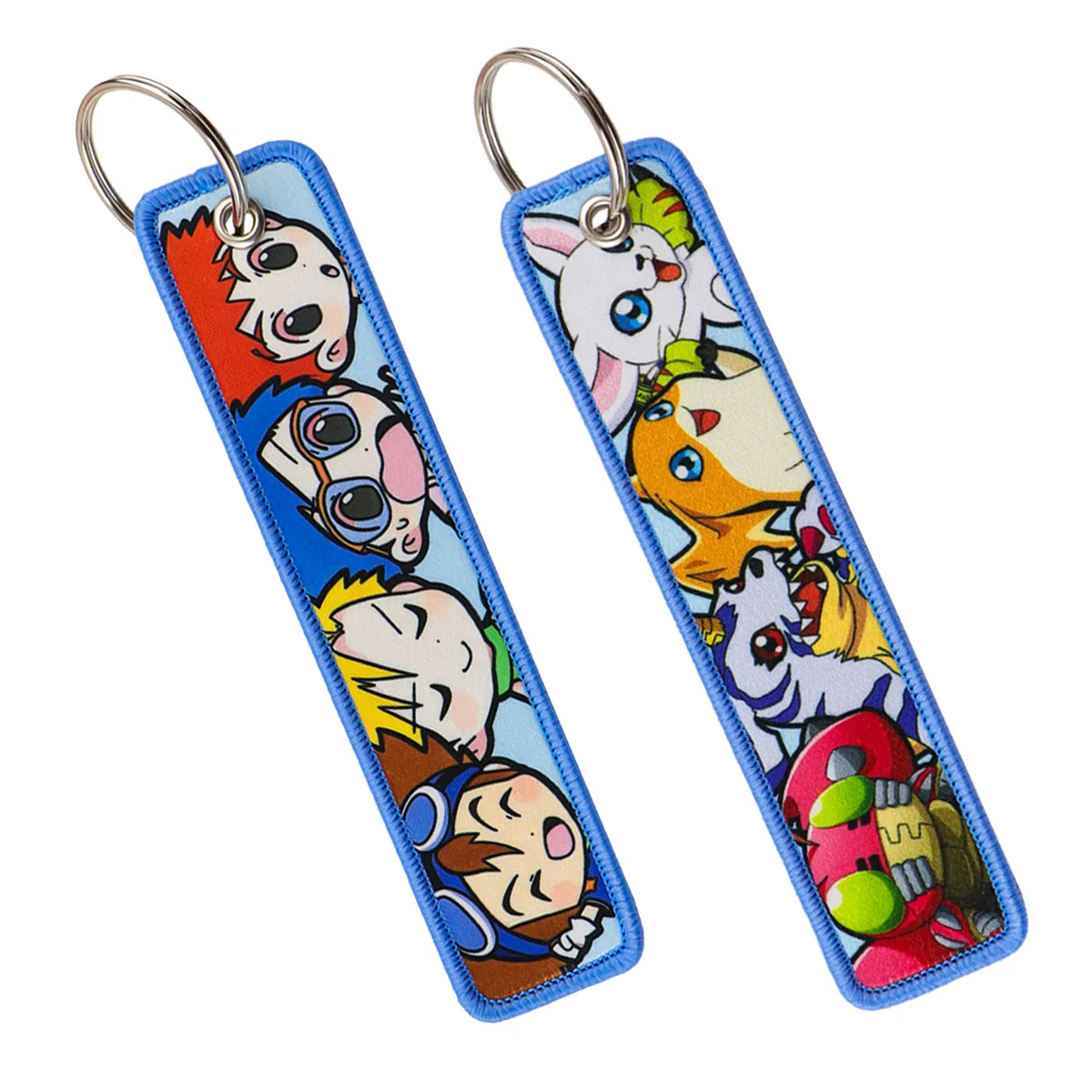 Niedliche Monster-Schlüsselanhänger mit Stickerei, Manga-Schlüsselanhänger, Cartoon-Schlüsselringe für Taschen, Autos, Geschenke für Fans, Cosplay-Accessoires