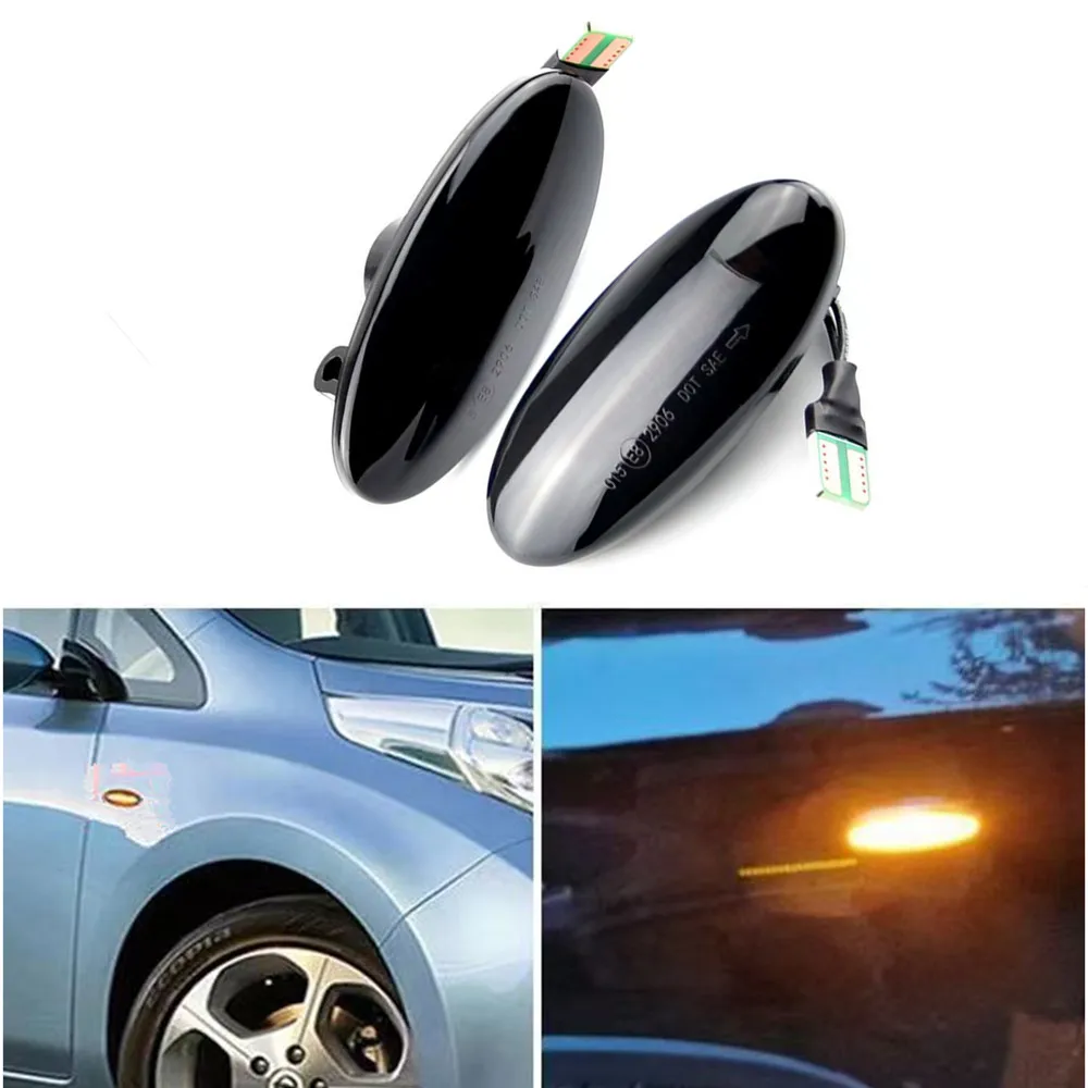 

2x LED Dynamic Blinker Side Marker Turn Signal Lights For Nissan Qashqai Dualis Juke Micra March CUBE EVALIA Note X-Trail LEAF