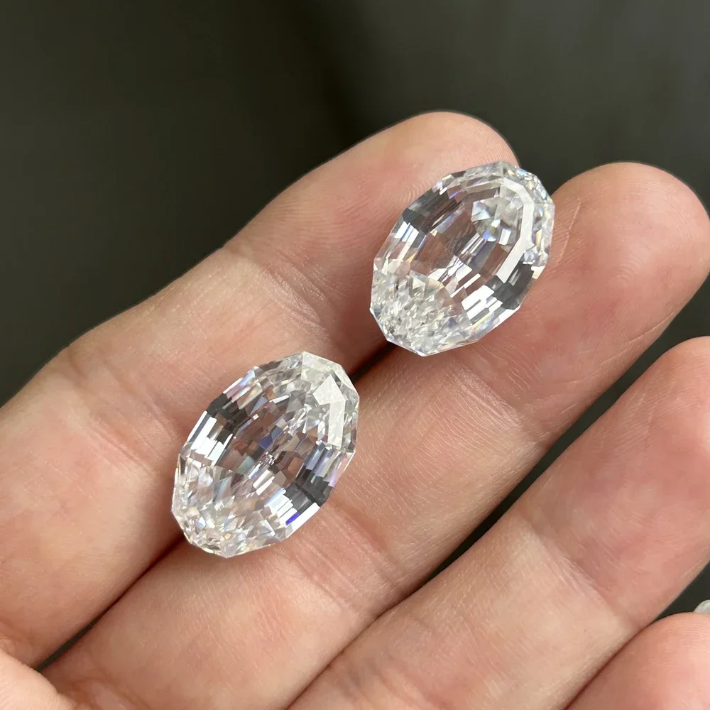 Meisidian-Oval Cut Moissanite D VVS1 Diamond for Jewelry Making, 16 Carat Moissanite