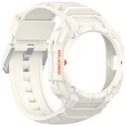 Silicone Sport Bracelet Strap and Case Set - Premium Accessories for Watch Ultra 47mm (Starlight)