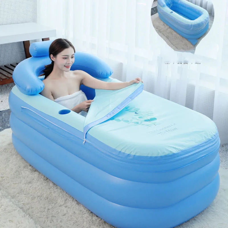 Acheter Baignoire gonflable portative pliante bleue de grande