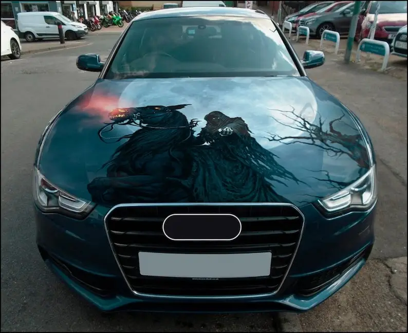 

Grim Reaper Car Hood Wrap Full Color Vinyl Decal Death Sticker