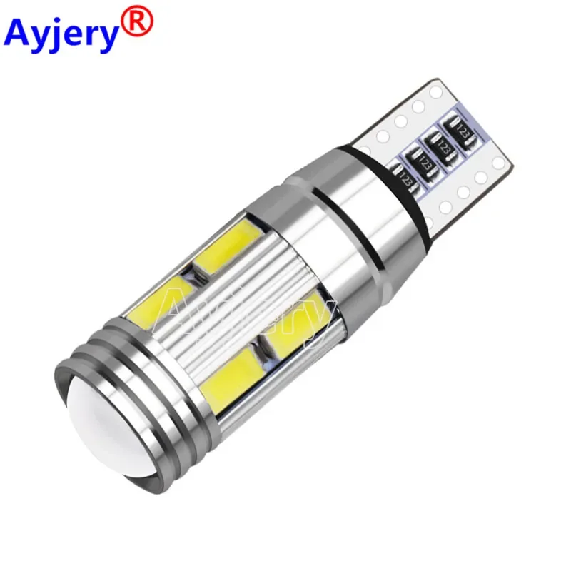 

AYJERY 200Pcs T10 W5W Canbus Car Light Bulb 5630 10 SMD W5W Auto Led Lamp 12V Auto Parking Tail Trunk License Light Diode Lamp