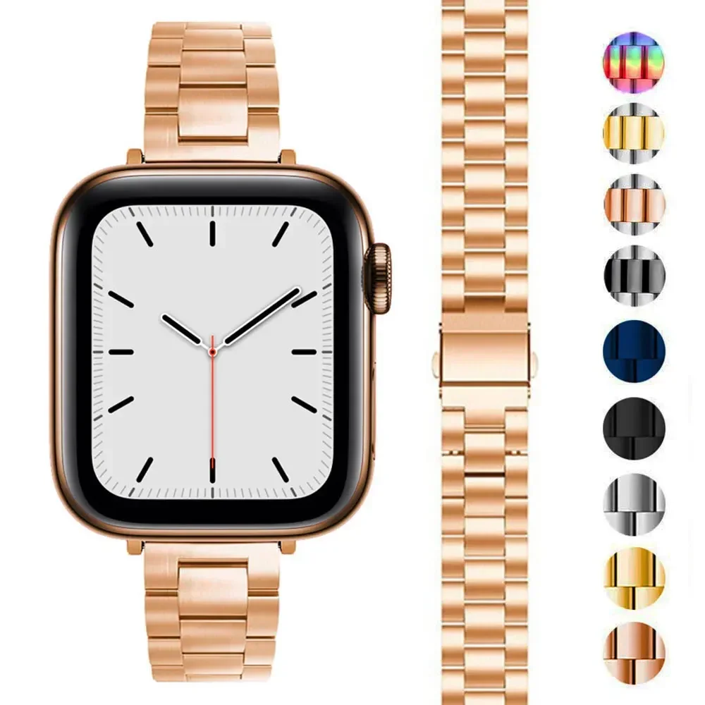 Slim Stainless Steel Watch Band - Metal Bracelet Replacement Strap