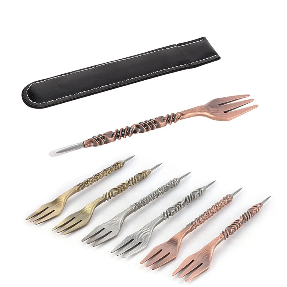 Drinking Desserts Stainless Steel Kitchen Tool Hookah Fork Fruit Forks Water Pipe Gadget Tableware kitchen tool forks