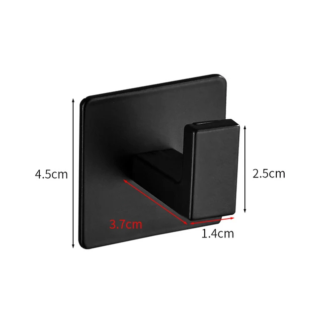 Self-กาวสีดําสีขาวHookสําหรับคีย์กระเป๋าแขวนเสื้อผ้าห้องน้ําRobe Coat Hookผ้าเช็ดตัวห้องน้ําอุปกรณ์ฮาร์ดแวร์ 6