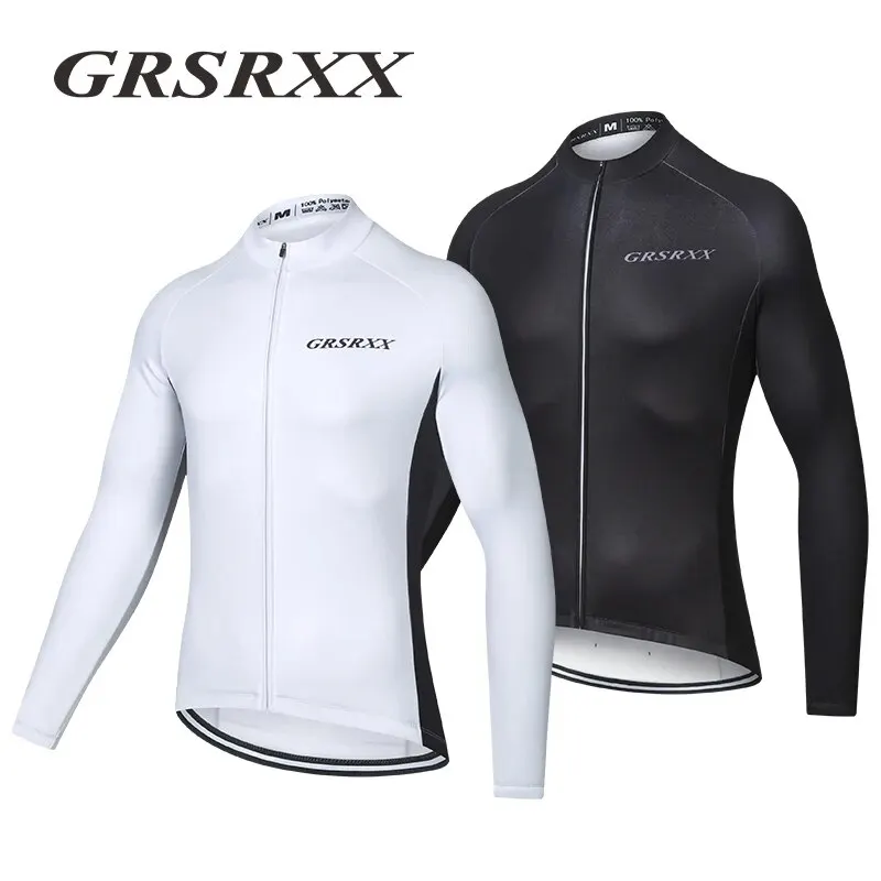 Cycling Jersey GRSRXX Cycling Jerseys Men Long Sleeve Cycling Fall Winter MTB Road Bike Riding Garment Breathable Road Bicycle Sportswear