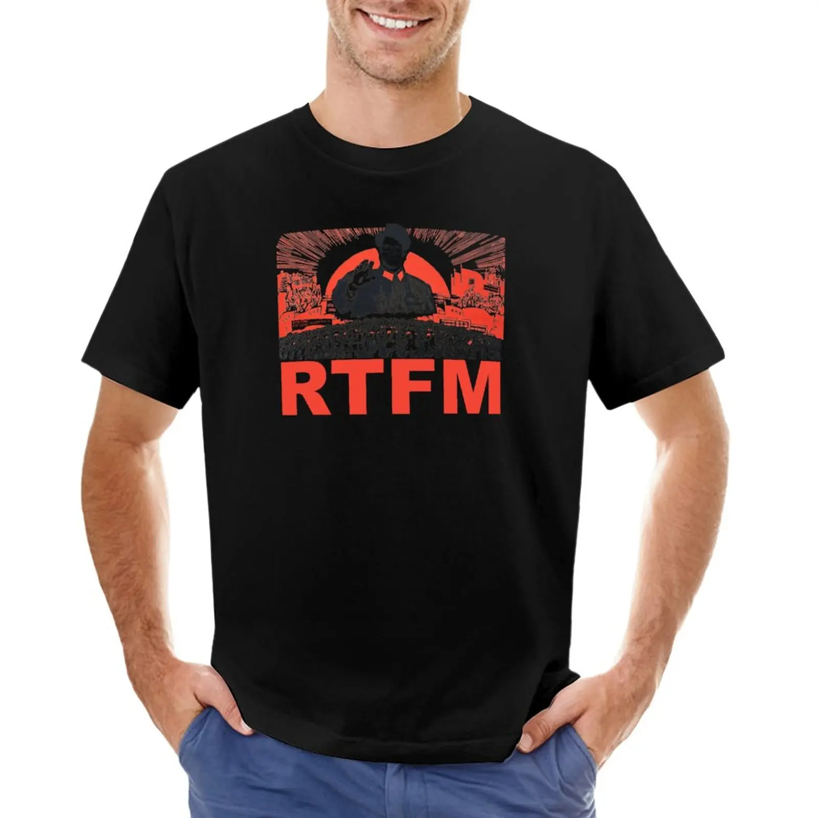 Moss - Rtfm T-Shirt Plus Size Tops Kawaii Clothes Black T Shirts For Men