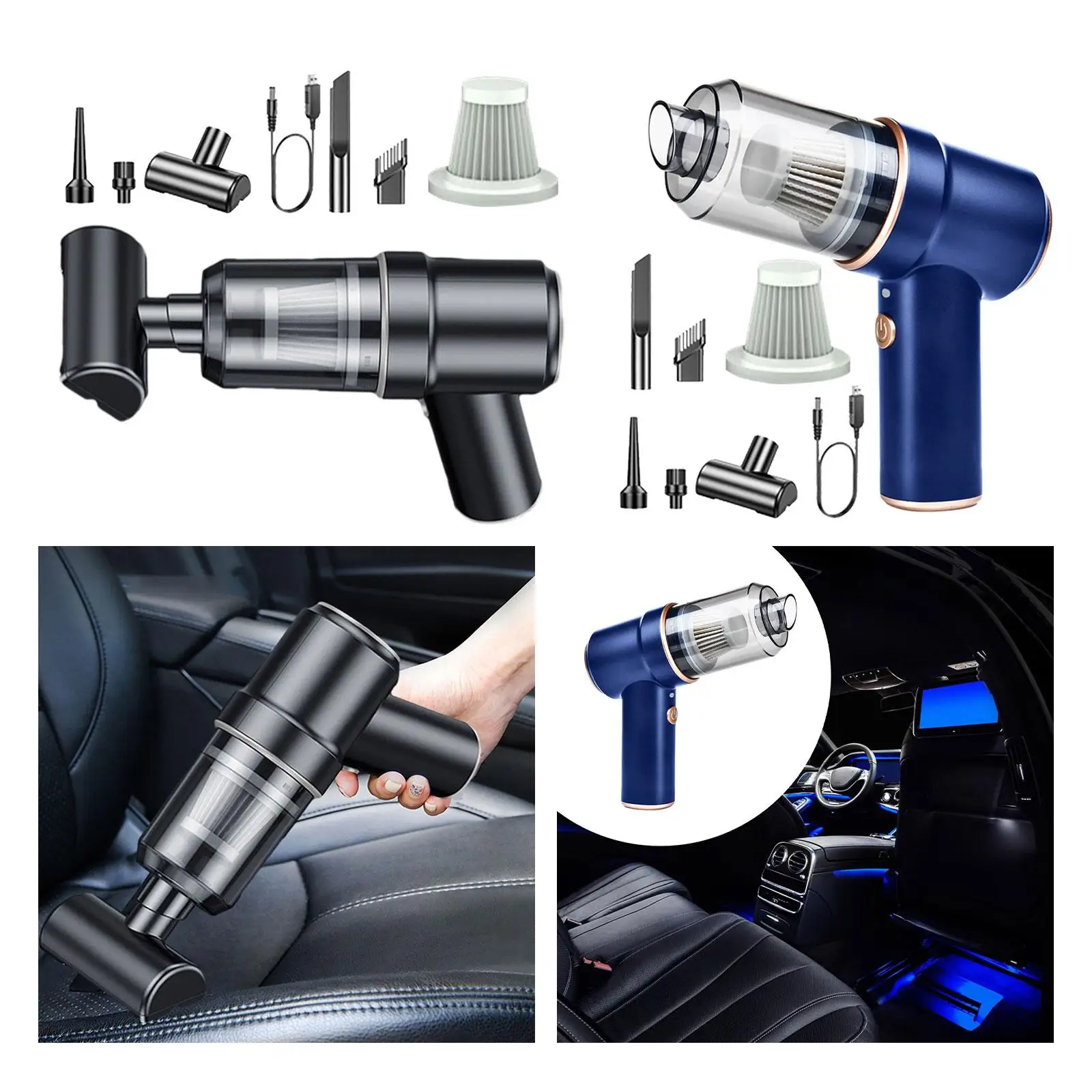 Handheld Car Vacuum Cleaner Cordless Dust Collector 7x6inch 8000PA Suction Power for Cleaning Desks, Keyboards, Bookshelves Handheld Car Vacuum Cleaner Cordless Dust Collector 7x6inch 8000PA Suction Power for Cleaning Desks, Keyboards, Bookshelves