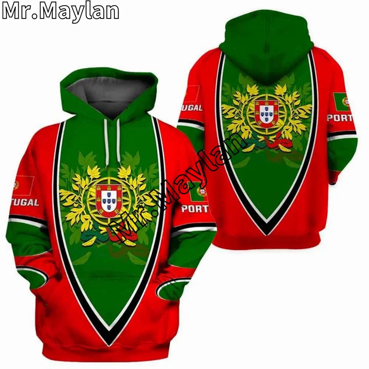 

CUSTOMIZE PORTUGAL Flag Yellow Green & RED 3D Hoodie Men/Women Sweatshirt Streetwear Zip Pullover Casual Jacket Tracksuits K-088