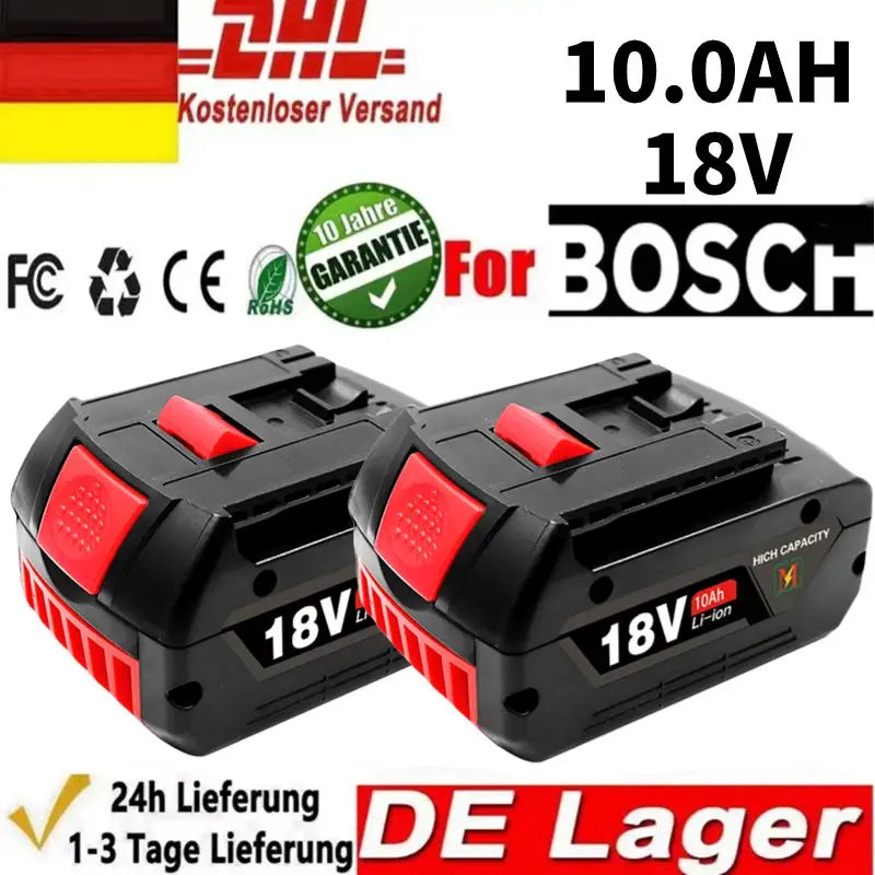 

NEW For BOSCH Authentic 18V 10AH LITHIUM-ION BATTERY GBA 18V 10AH 18V Professional GBA GSR GSB BAT618 BAT609 w/Fuel Guage