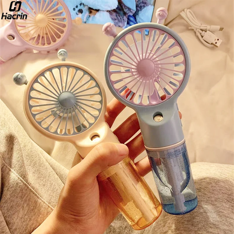 Mini Portable Humidifier Fan Mini USB Handheld Mist Fan Rechargeable USB Mini Portable Charging Hand Fan with Water Humidifier