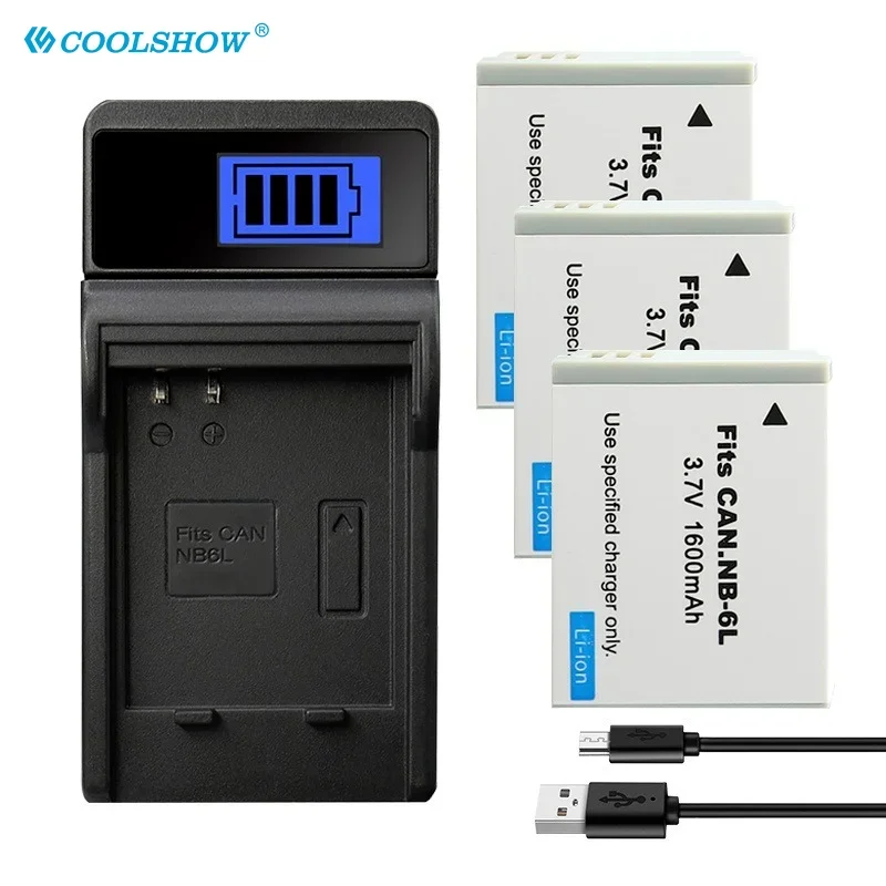 Nb 6L Nb-6L Batteria 1600Mah Per Canon Power-Shot Sx520 Hs Sx530 Sx600 Sx610 Sx700 Sx710 Ixus 85 95 200 210 105 Caricabatterie