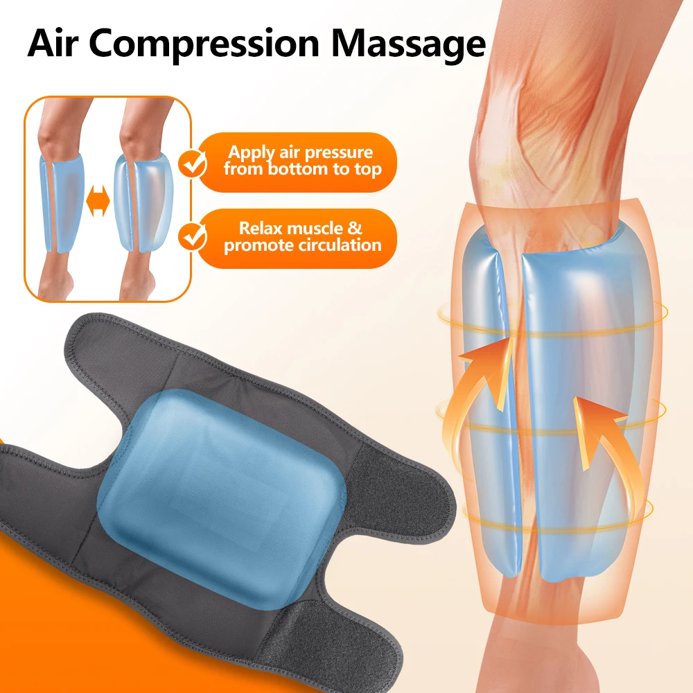 Airbag Leg Massager Heating Electric Calf Arm Massage Machine Air Compression Hot Compress Legs Tool with 8 Intensities 4 Modes