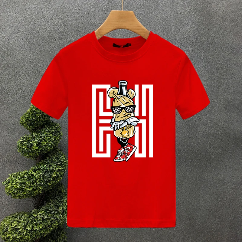 2024. gada jaunais pavasara vasaras personības T-krekls vīriešiem ar banānu apdruku, čūskas matiem, grieķu mitoloģijas krekls, vīrietis T krekls, sieviete_voghion.com