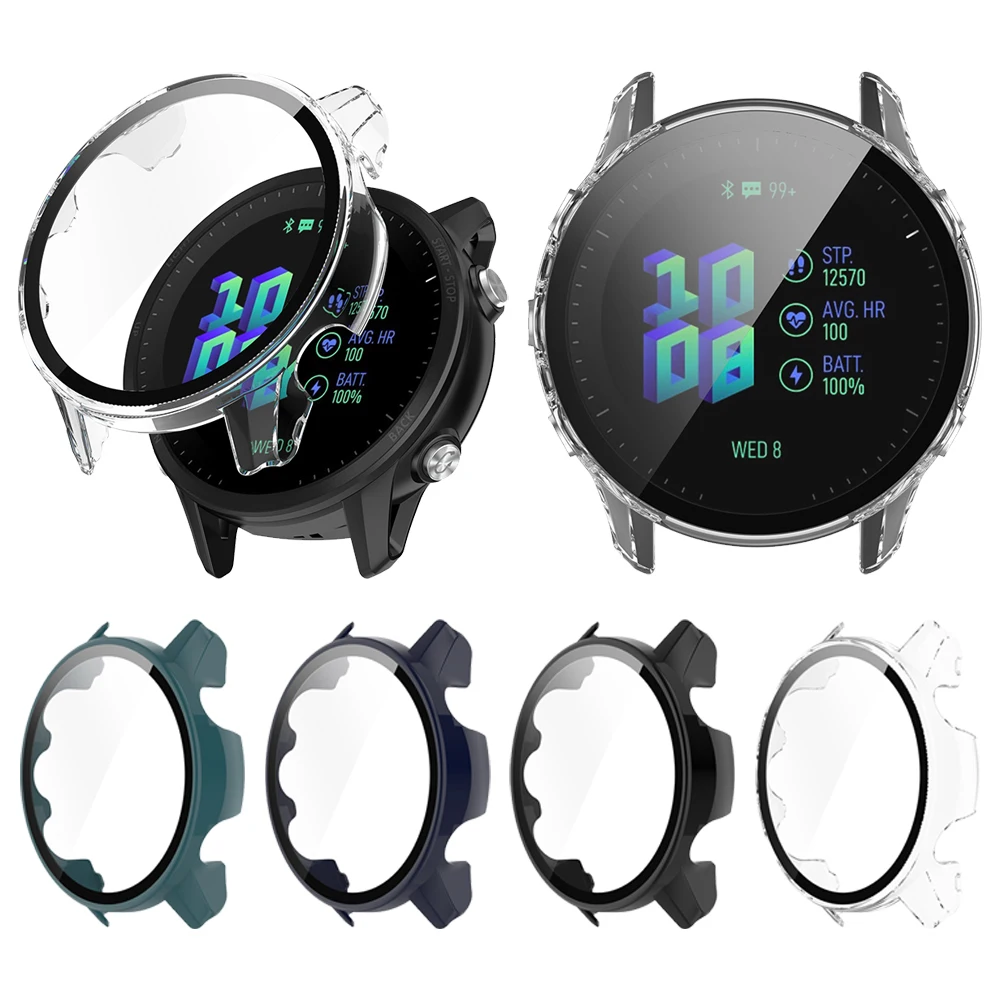 

PC Screen Protector Shell Cover For Garmin Forerunner 955/255 255S Music Watch Protective Case Full Coverage Tempered Film Frame