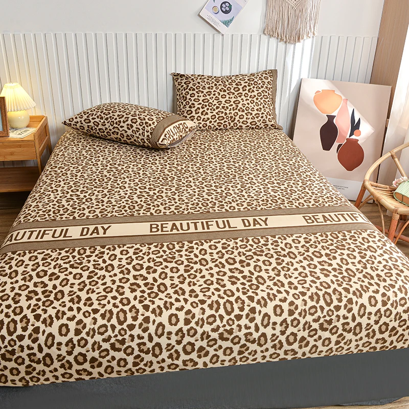 Leopard Print Fitted Sheet Wild Animal Cheetah Skin Texture Bed Cover Romantic Fashion Bed Sheet Set with 2 Pillowcase Twin King 3 Leopard Print Fitted Sheet Wild Animal Cheetah Skin Texture Bed Cover Romantic Fashion Bed Sheet Set with 2 Pillowcase Twin King 3