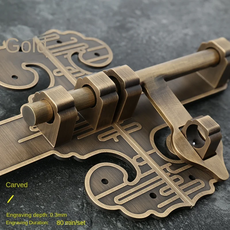Pure Brass Chinese Copper Latch Courtyard Outdoor Antique Wooden By Bolt Lock