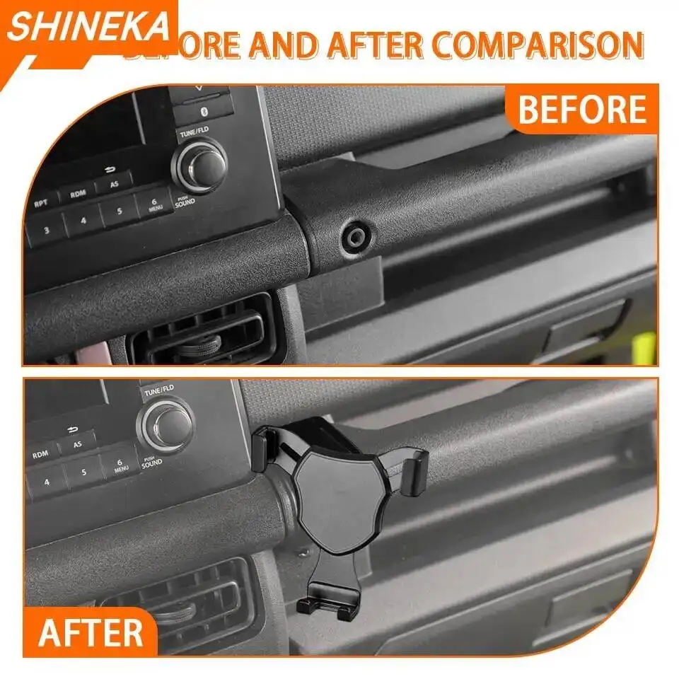 SHINEKA 자동차 전화 홀더 지원 마운트 브래킷 스탠드 Suzuki Jimny 2019 2020 2021 2022 2023 2024 Up 인테리어 액세서리
