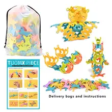 

Durable 1 Set Fashion Flexible DIY Educational Soft Building Toy Plastic Soft Building Block Attractive for Children