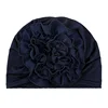 KepaHoo Solid Color Chiffon Flowers Turban Hijabs Fashion Ladies Head Wraps Muslim Hats Breathable Chemo Cap For Women Girls 4