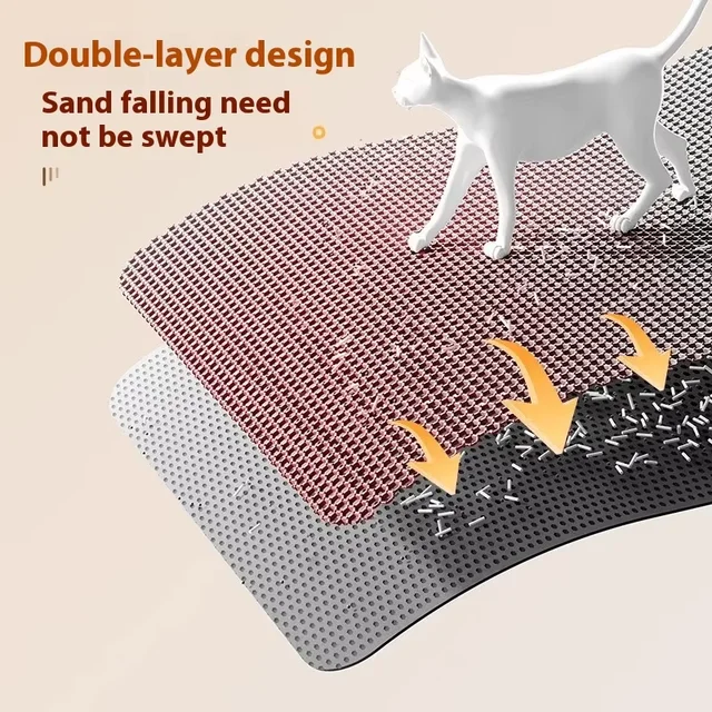 Cat Litter Mat Double Layer Pet Non Slip Big Pet Litter Box Filter MatWear Resistant Waterproof Anti-slip Cat Litter Mat 2