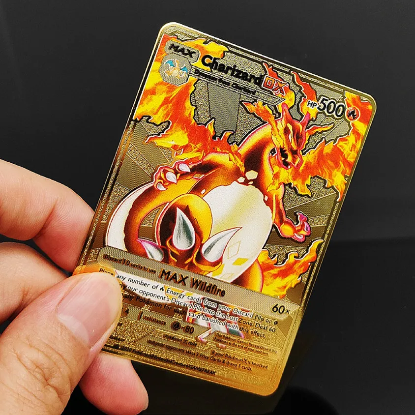 Hard Metal Pokemon Cards English Metal Pokemon Letters Charizard Vmax