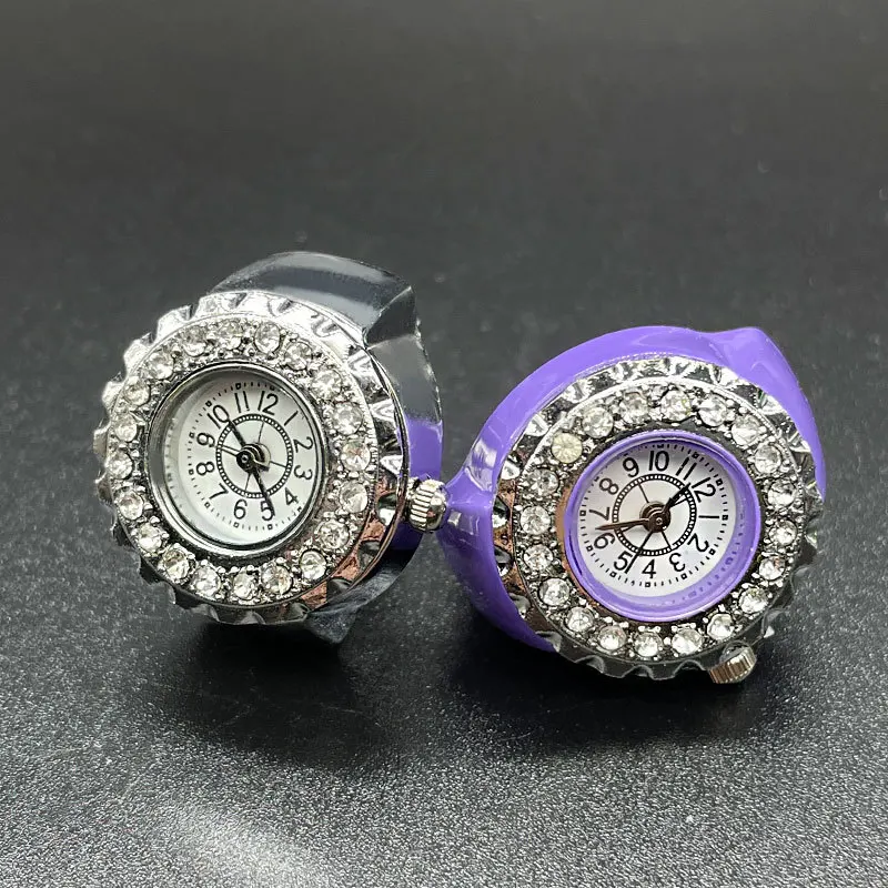 Kiss Jewelry New Rhinestone Colorful Quartz Watch Rings Women Men