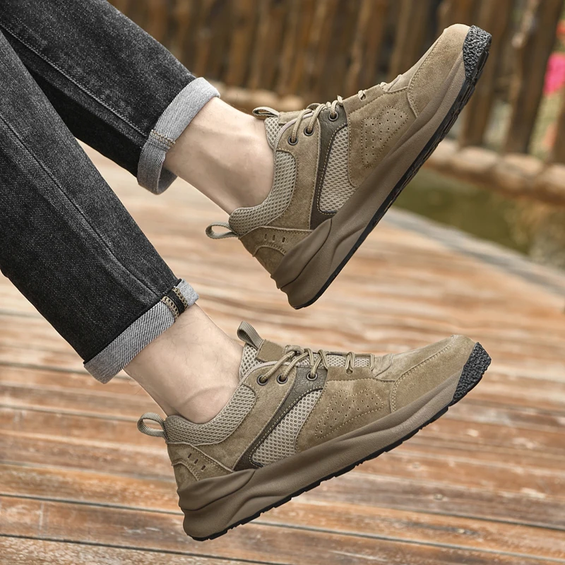 Herren Freizeitschuhe Aus Leder, Leicht Und Atmungsaktiv_voghion.com