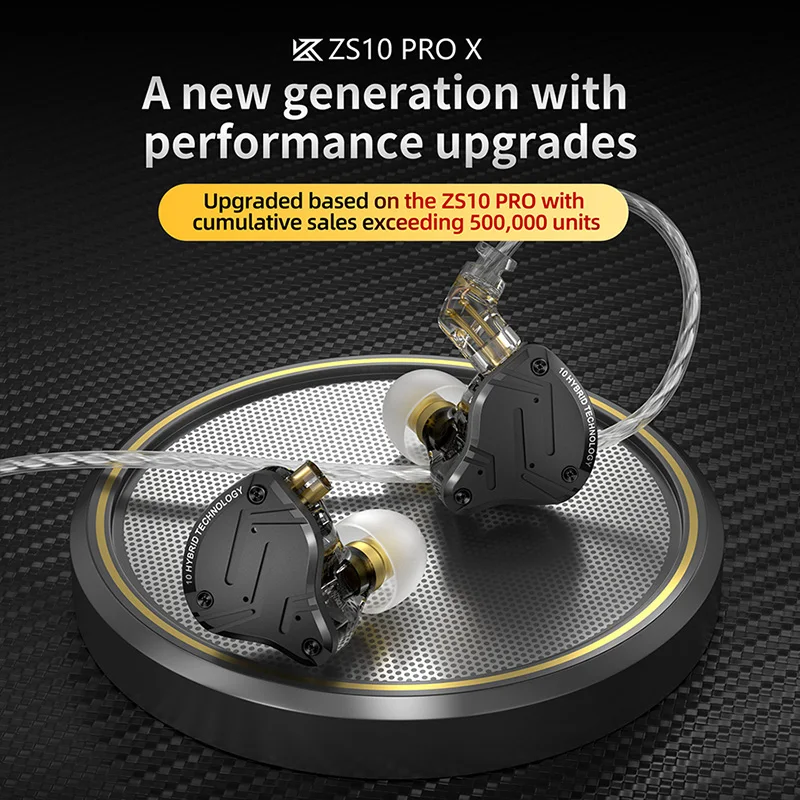 Фото Гибридные Hi-Fi наушники KZ ZS10 PRO X, модернизированные, 1DD + 4BA, с кабелем 0,75 мм и 2 контакта, для аудиофилов, музыкантов, ди-джеев №5
