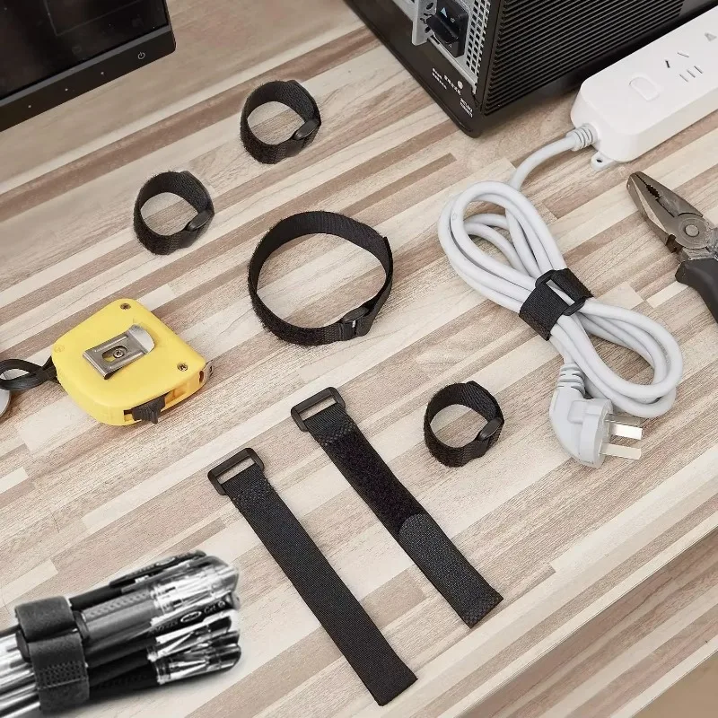 Adjustable Nylon Cable Ties with Buckle - Reusable Wire and Cord Organizer Strap