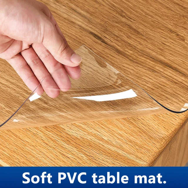 Nappe transparente en PVC, 1 pièce, tapis antidérapant, anti-taches, imperméable, résistant à l'huile, pour salle à manger, bureau, Tables basses 1