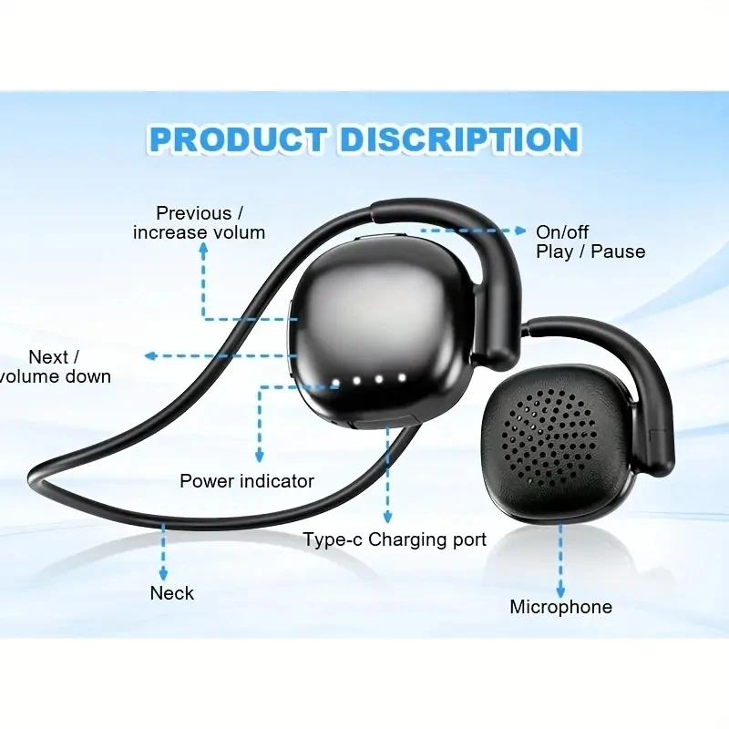 Sports Bluetooth Wireless Headphones Ear Hook Earphone Waterproof