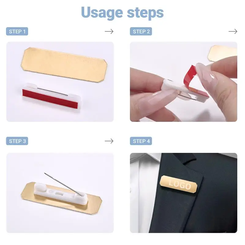 DIY 웨딩 브로치 만들기 ID 배지 교체 액세서리에 대 한 접착제 지원과 20pcs 13-37mm 안전 브로치 핀 바