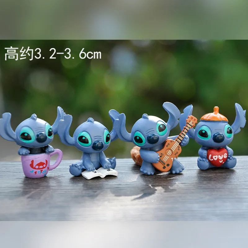 Disney 12Pcs Action Toy Figures Lilo Stitch Doll 3Cm Mini Stitch