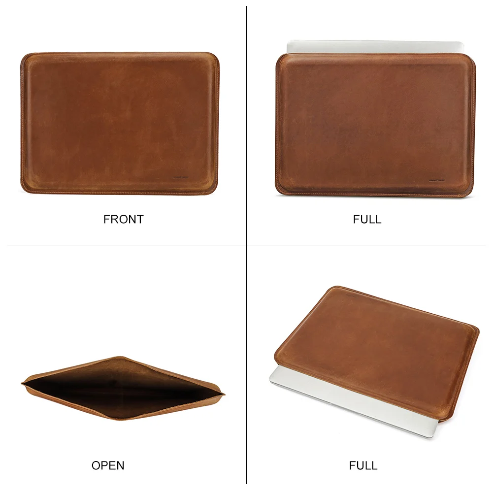 Contatos Família Case Luva do Portátil para Macbook Pro ar m2 13 14 16 Polegada Capa de Couro hp Asus Dell Xps 13 Notebook Bolsa Masculino - Imagem 5