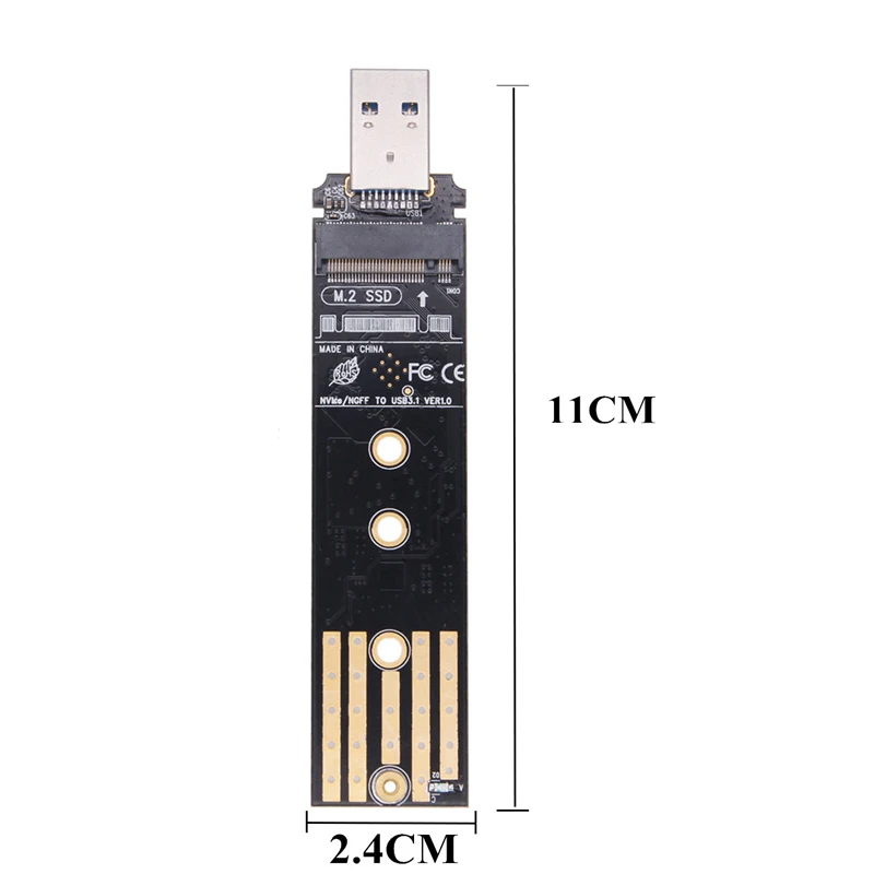 Dual Protocol M2 to USB C / USB 3.0 Adapter Converter for M/B+M Key NVME SSD B+M Key NGFF M.2 SATA SSD USB Type C Riser RTL9210B