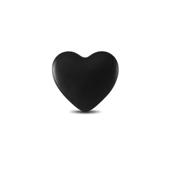 Chic 3D Heart - Shaped Black and Pink Metal Decorative Sticker - 4PC (Black)