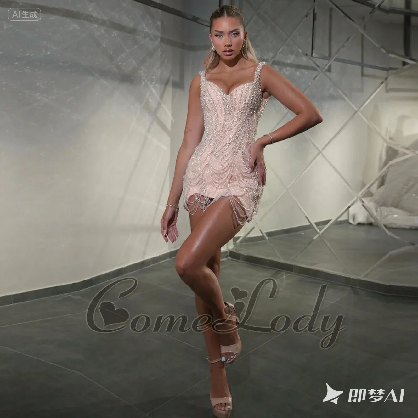 sachin and babi light blue dress High Low Homecoming Dresses, Asymmetrical Homecoming Dresses main image 0