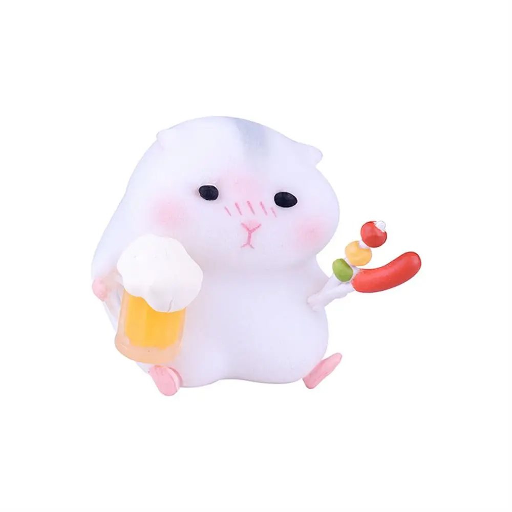 Beflockung Maus Hamster Clarke Figuren Feins chm ecker Serie Modell Spielzeug Gourmet Hamster Figuren Cartoon niedlichen Sammlerstück Spielzeug – Detail 10