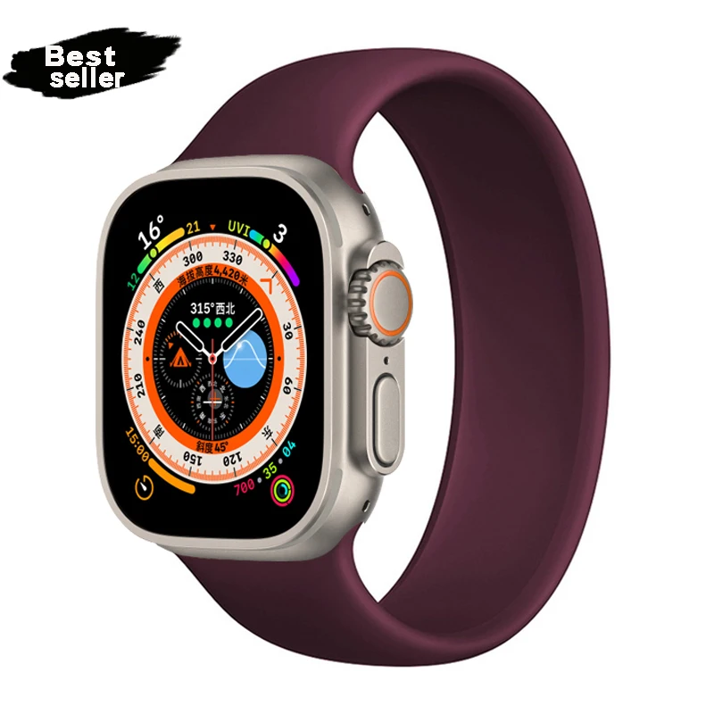 Silicone Solo Loop Strap for Apple Watch - Elastic Belt Bracelet